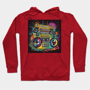 Ghetto Blaster Boom Box 80s Hip-Hop Stereo Hoodie